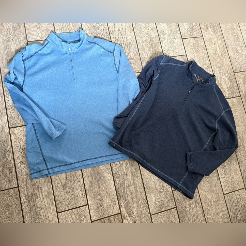 Pebble Beach Light Blue and Dark Blue Quarter-Zip Pullover bundle